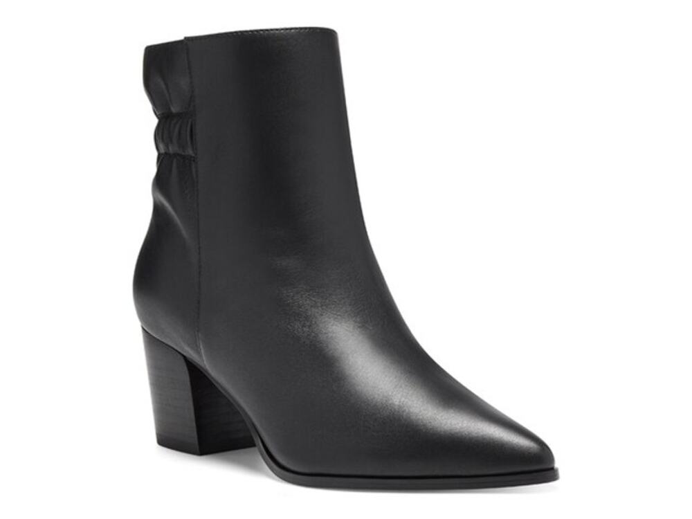 Sole Society Maeryn Bootie Heeled Ankle Boots Black Leather Pointed Toe 7.5 Shoe